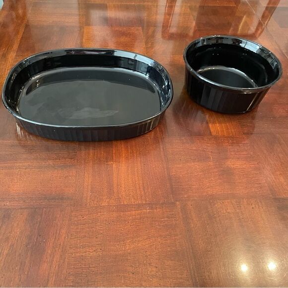 Corningware Casserole 2.5 L French Black Dish Oval 12.5" Corning Ware - Picture 2 of 7